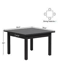 Tribesigns Wood Dining Table Farmhouse Kitchen for Room Living Room, 2-4 Person Square Dinner Tables with Wooden Legs O