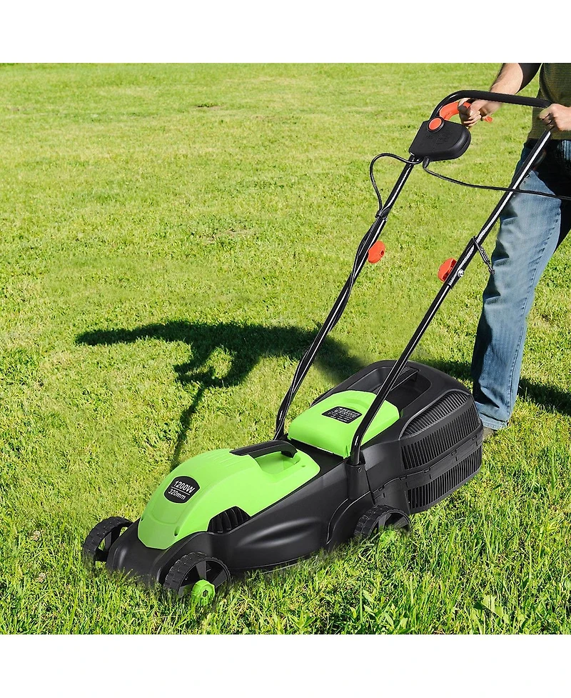 Slickblue Electric Push Lawn Corded Mower with Grass Bag