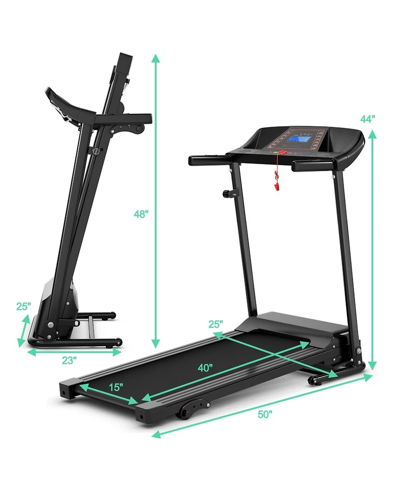 Vebreda 1.0 Hp Foldable Treadmill Electric Support Mobile Power