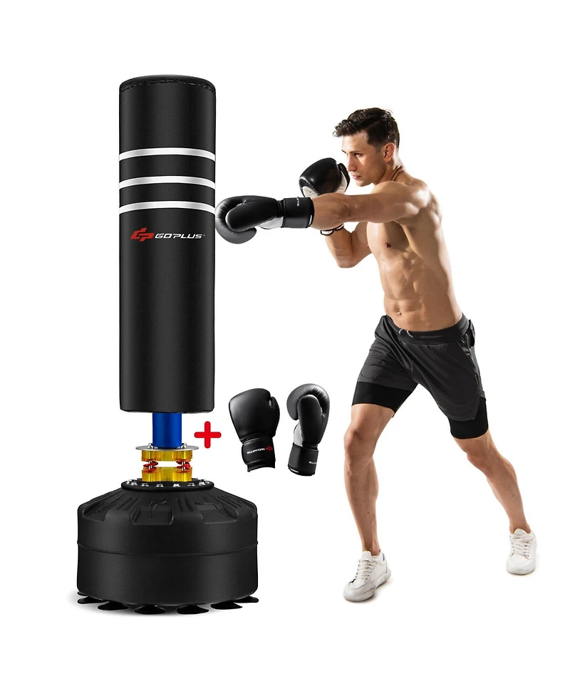 Vebreda 70 Inch Freestanding Punching Boxing Bag with 12 Suction Cup Base