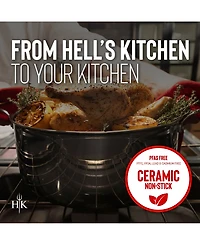 Hell's Kitchen Ceramic Hybrid 7.5-Qt Stockpot & Lid