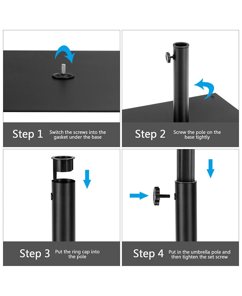 Givimo 40 lbs Square Umbrella Base Stand with for Backyard Patio