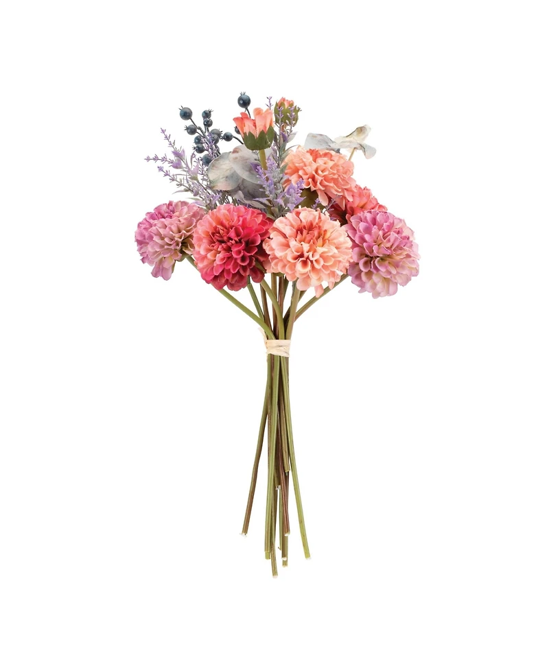 Slickblue Vibrant Mixed Zinnia Bouquet for Floral Arrangements and Home Decor (Set of 2)