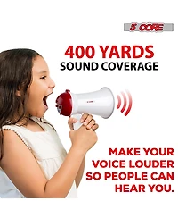 5 Core Megaphone Speaker Kids Mini Bull Horn 15W, Multi-Function w/ Recording, Siren, Volume Control