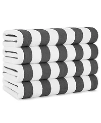 California Cabana Beach Towel (4 Pack, 30x70 in.), Striped, Soft Ringspun Cotton, Oversized Pool