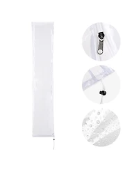 Patio Umbrella Protective Cover Bag Clear Pvc w/ Zipper for 8 Ft Outdoor Canopy