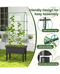 Givimo Self-watering Raised Garden Bed Elevated Planter with Climbing Trellis