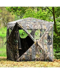 Vebreda 3 Person Portable Pop-Up Ground Tent with Gun Ports and Carrying Bag