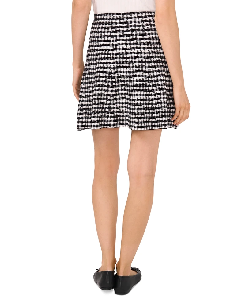 CeCe Women's Gingham A-Line Mini Skirt