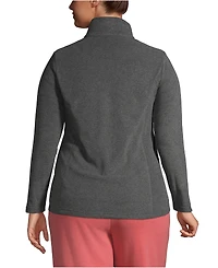 Lands' End Plus Thermacheck 100 Fleece Quarter Zip Pullover Top