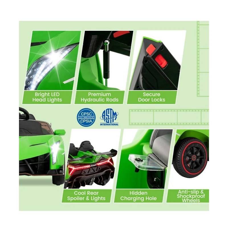 12V Licensed Lamborghini 4WD Kids Ride-on Sports Car with 2.4G Remote