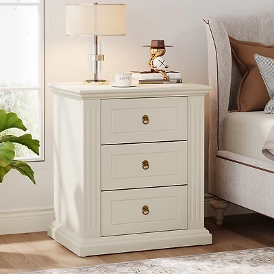 Tribesigns 3-Drawer Nightstand, Wood Night Stand with Storage Drawers, Modern Bedside Table Side End Table for Bedroom