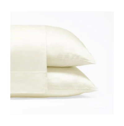 Cariloha Classic 2-Piece Twill Pillowcase Set | Ivory | King | Viscose Material | Allergy Resistant, Thermal-Regulating & Extra soft