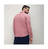 Men's Nude Pink Self-Design Intertwine Shirt