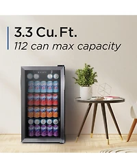 Black & Decker 2.4 Cu. Ft. Beverage Cooler with Double Pane Glass Door Drink Fridge with 76-Can Capacity