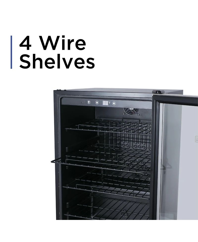 4.4 Cu. Ft. Beverage Cooler with Double Pane Glass Door Drink Fridge with 160-Can Capacity