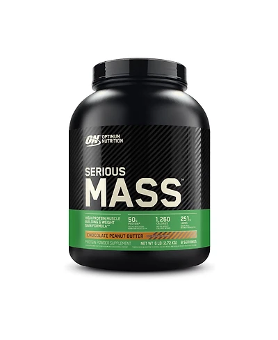 Optimum Nutrition, Serious Mass, Chocolate Peanut Butter, 6 lb, 8 Servings