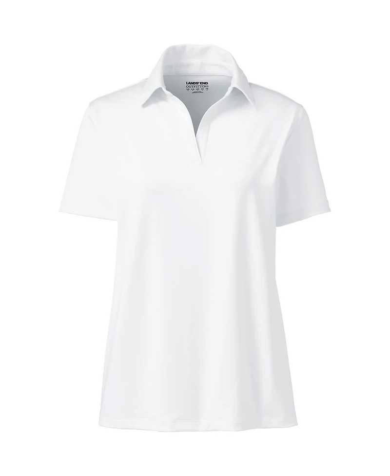 Lands' End Women's Short Sleeve Rapid Dry Sport Neck Polo Shirt
