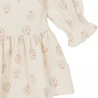 Gerber Baby Girls Long Sleeve Apples Dress