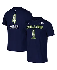 Nike Men's and Women's Jacy Sheldon Navy Dallas Wings 2024 Wnba Draft Name Number T-Shirt
