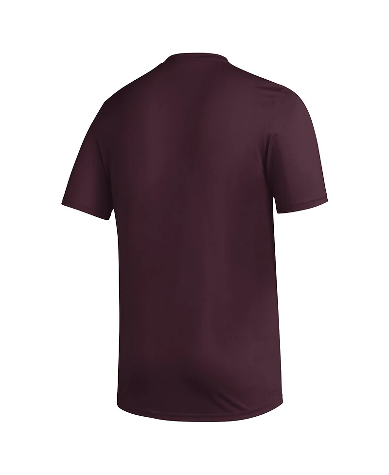 Adidas Men's Maroon Texas A M Aggies Primary Locker Logo Pre-Game Aeroready T-Shirt