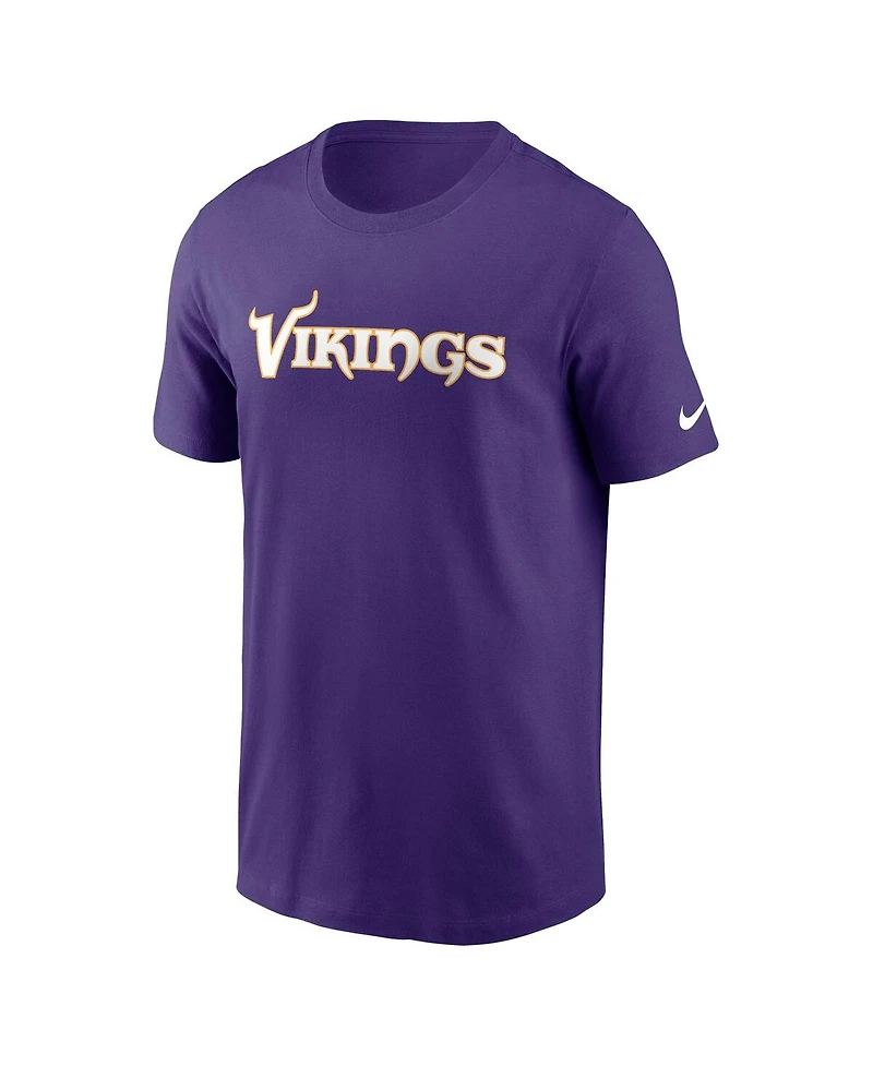 Nike Men's Purple Minnesota Vikings Primetime Wordmark Essential T-Shirt