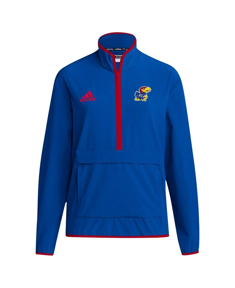 Adidas Men's Royal Kansas Jayhawks Coaches Sideline Half-Zip Jacket