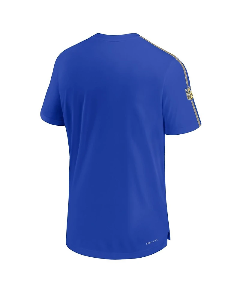 Nike Men's Royal Los Angeles Rams 2024 Sideline Coach Uv Performance T-Shirt