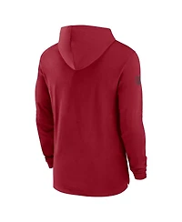 Nike Men's Cardinal Arizona Cardinals Sideline Hoodie Performance Long Sleeve T-Shirt