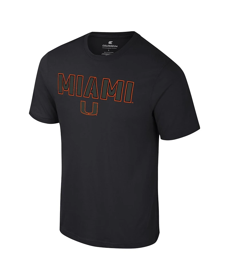 Colosseum Men's Black Miami Hurricanes Color Pop Active Blend T-Shirt