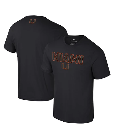 Colosseum Men's Black Miami Hurricanes Color Pop Active Blend T-Shirt