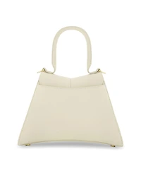 Gold Hardware Detail Angular Top Handle Small Leather Handbag