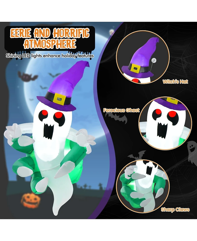 3.6 Ft Halloween Inflatable Ghost Broke Out from Window