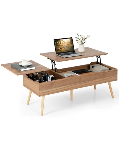 Skonyon 47 Inch Lift Top Coffee Table with 2 Hidden Compartments
