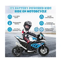 12V Licensed Bmw Kids Motorcycle Ride-On Toy for 37-96 Months Old