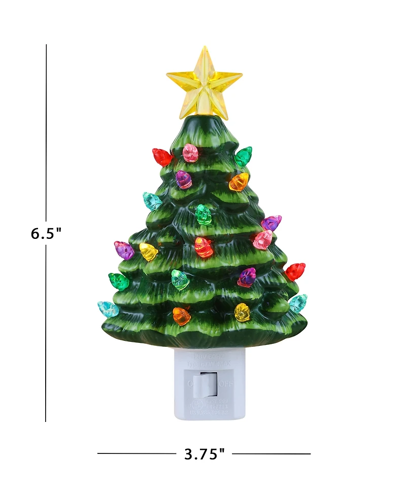 Mr. Christmas Night Light - Ceramic Green Tree