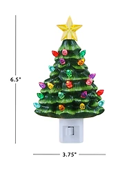 Mr. Christmas Night Light - Ceramic Green Tree