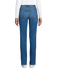 Lands' End Women's Recover High Rise Straight Leg Blue Jeans