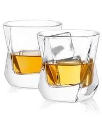 JoyJolt Aurora Whiskey Glasses, Set of 2