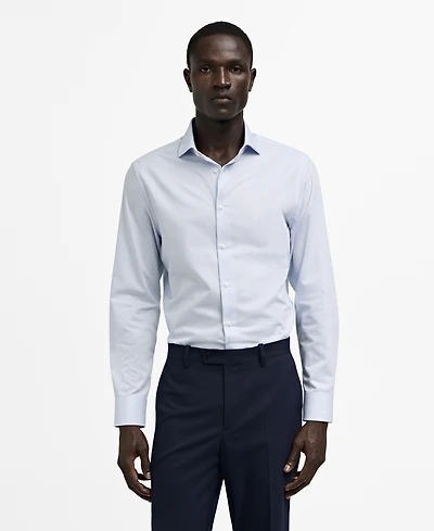 Mango Men's Twill Pinstripe Dress Shirt