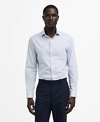 Mango Men's Twill Pinstripe Dress Shirt