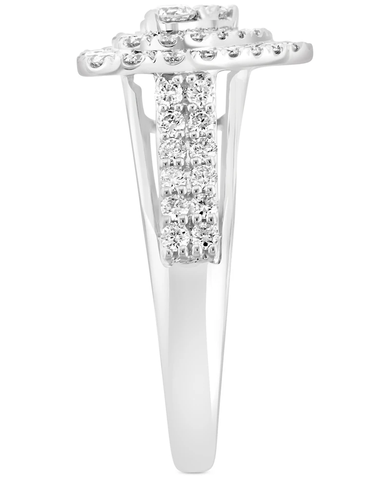 Effy Diamond Heart Halo Cluster Ring (1-1/20 ct. t.w.) in 14k White Gold