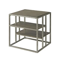 Streamdale Furniture Metal Frame Wood Living Room End Table with Shelf
