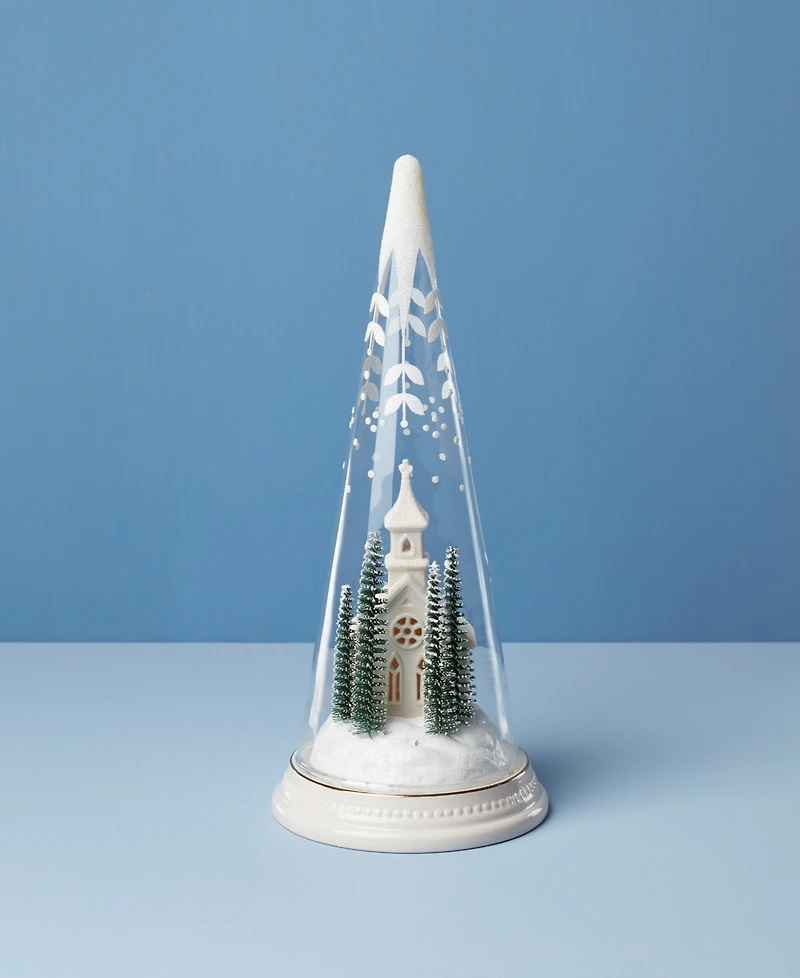 Lenox Merry & Magic Lit Glass Scene Church
