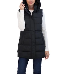 Sebby Collection Women's Puffer Vest With Drawstring Waist