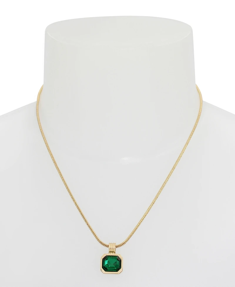 Steve Madden Faux Stone Gem Pendant Necklace