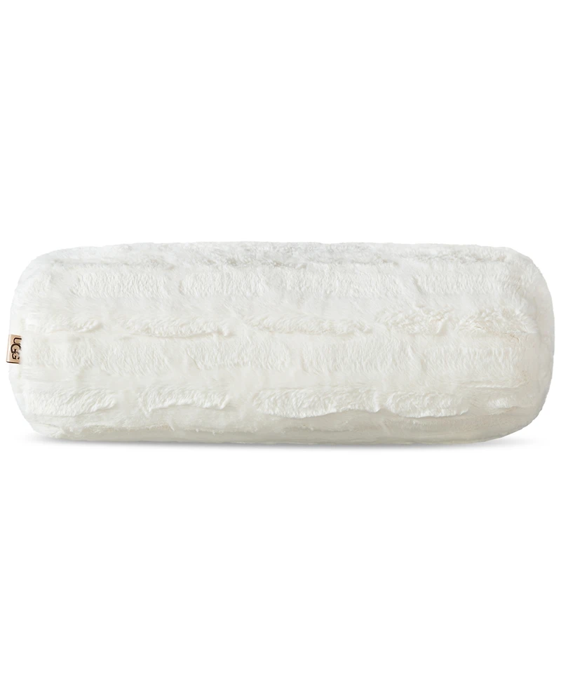 Ugg Valor Carved Faux-Fur Bolster Decorative Pillow, 8" x 26"