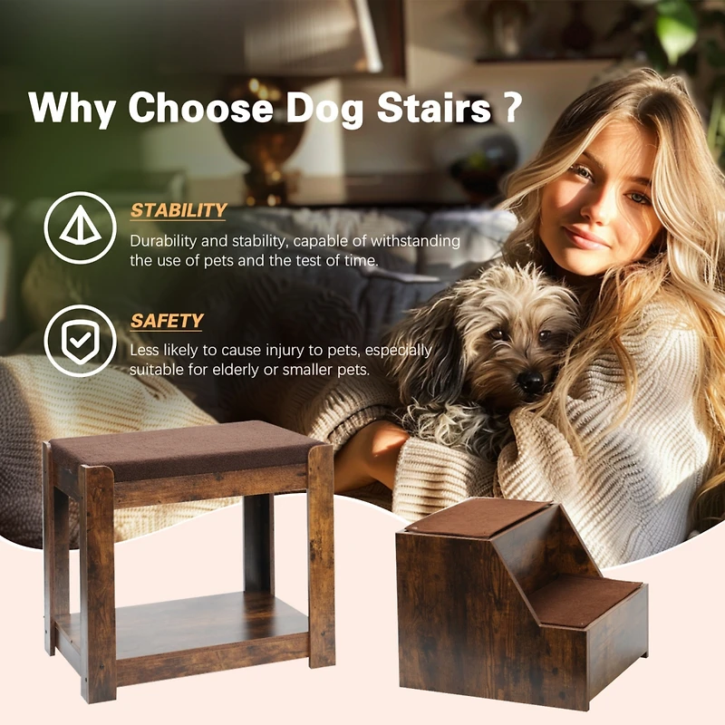 Streamdale Furniture Multi-Level Pet Bed with Removable Step and Cushion