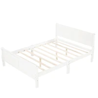 Streamdale Full Wood Platform Bed With Headboard And Wooden Slat Support