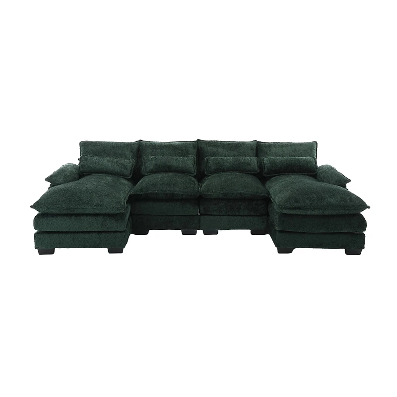 Streamdale Modern Large chenille Fabric U-Shape Sectional Sofa